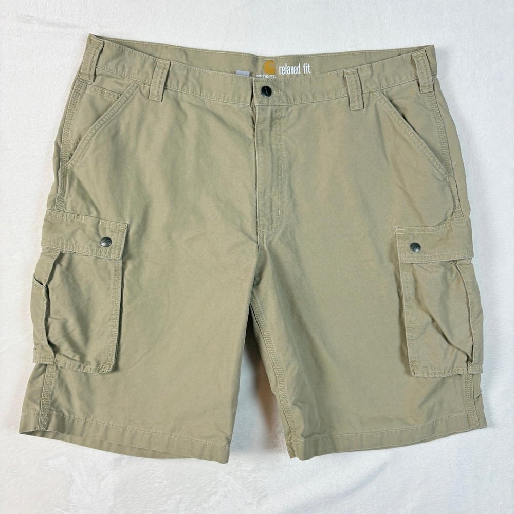 Carhartt Cargo Shorts Mens 42 Tan Excellent Relaxed Fit Cotton Canvas Utility